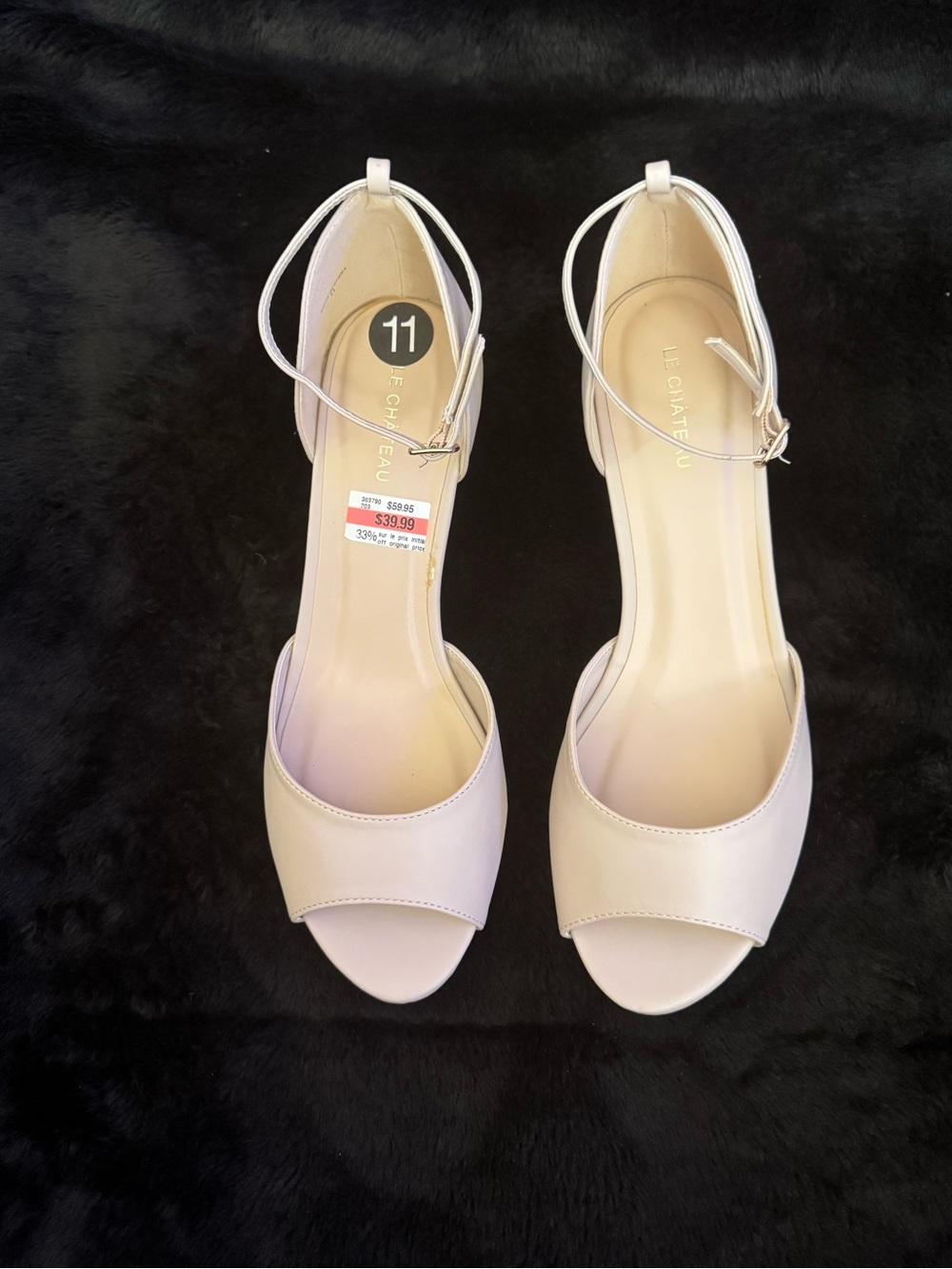 le chateau brand new Nude Open-Toe Ankle Strap Heels